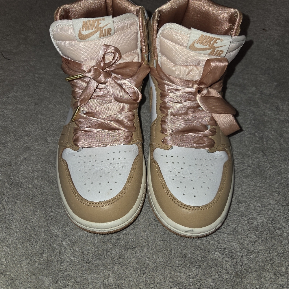 Nike Women's Sneakers - Tan and White